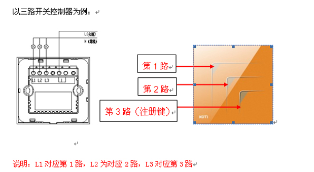  KOTI飞天之舞系列智能灯光开关产品接线图